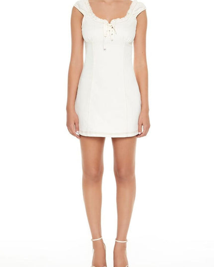 Witte casual mini-jurk