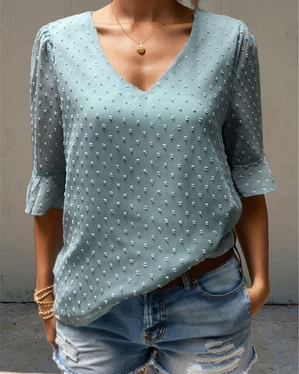Losse blouse met lage mouwen