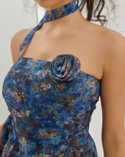 Top met bloemenprint en ruches