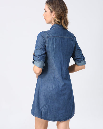 Loszittende denim blouse/jurk