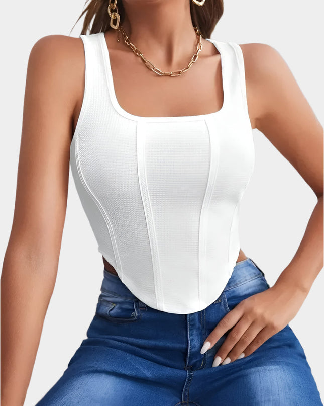 Amara vierkante halslijn corset top
