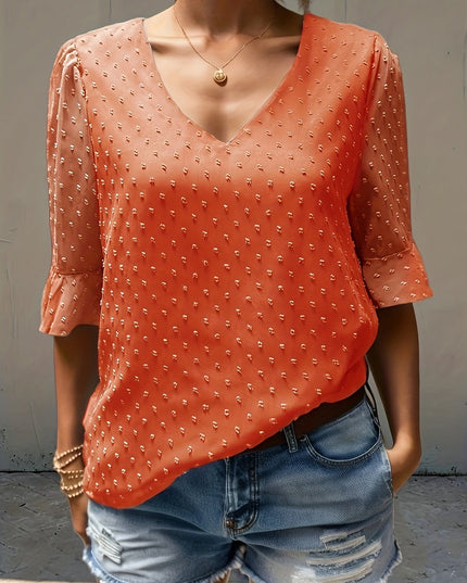 Losse blouse met lage mouwen