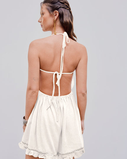 Casual elegante witte jurk met structuur