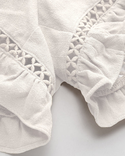 Casual elegante witte jurk met structuur