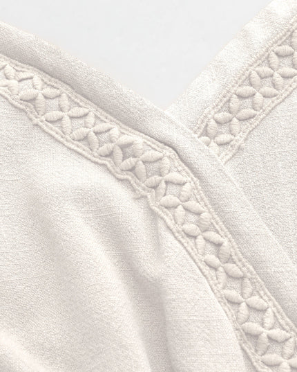Casual elegante witte jurk met structuur