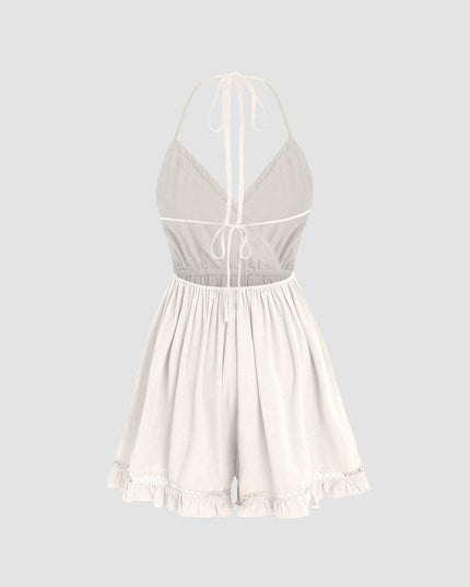 Casual elegante witte jurk met structuur
