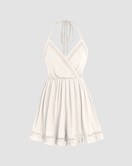 Casual elegante witte jurk met structuur