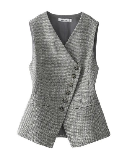 Elegant zwart-wit gebloemd vest