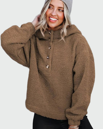 Zachte hoodie met knopen