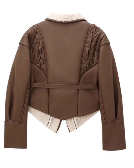 Bruine bontjas in retrostijl
