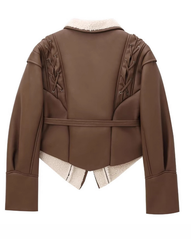 Bruine bontjas in retrostijl
