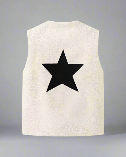 Damesvest met ronde hals van losse lamswol
