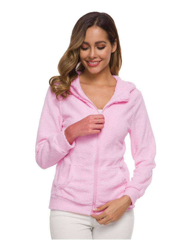 Fleece sweatshirt met capuchon