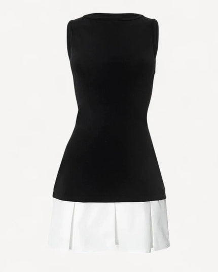 Clayre zwart-wit contrast mini-jurk