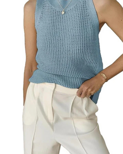 Gebreid, uitgehold, effen tanktopje