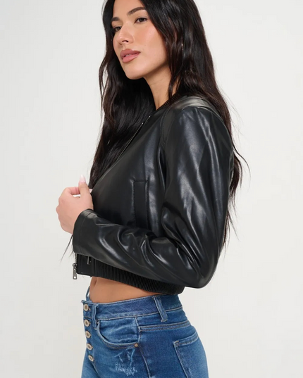 Cropped bomberjack met rits