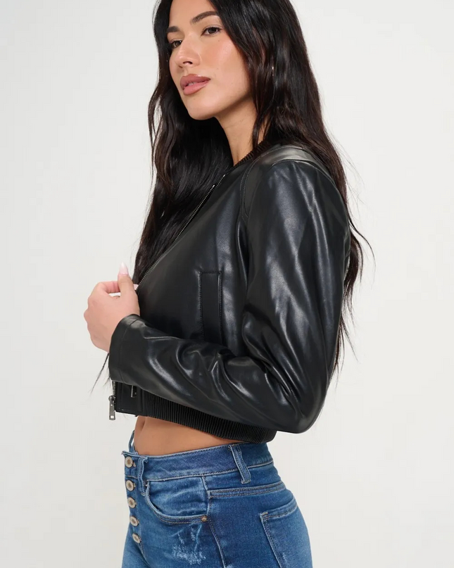 Cropped bomberjack met rits