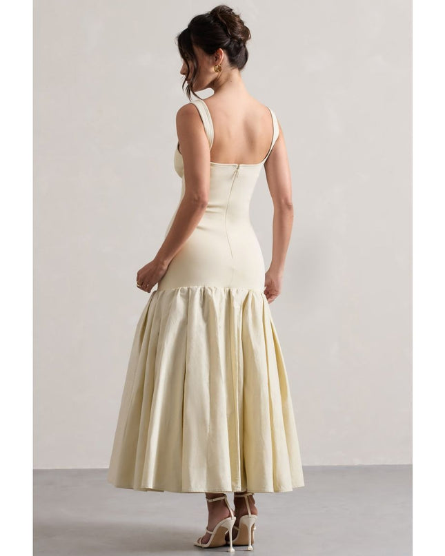 London Cream Maxi-jurk met ruchezoom