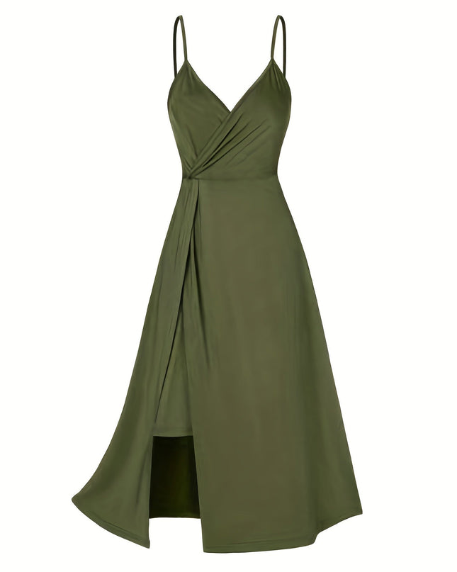 Elegante jurk met gedraaide spaghettibandjes