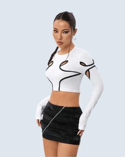 Wit T-shirt met holle naden