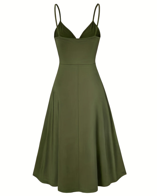 Elegante jurk met gedraaide spaghettibandjes