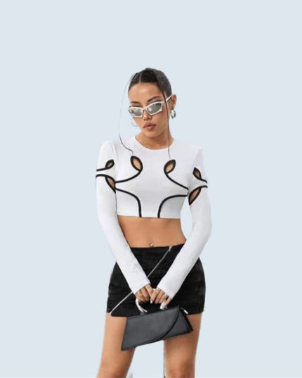 Wit T-shirt met holle naden