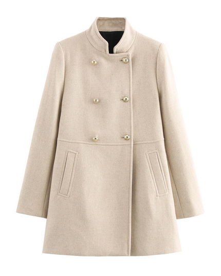 Elegante jas met dubbele stiksels