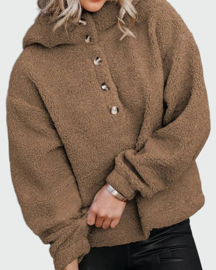 Zachte hoodie met knopen