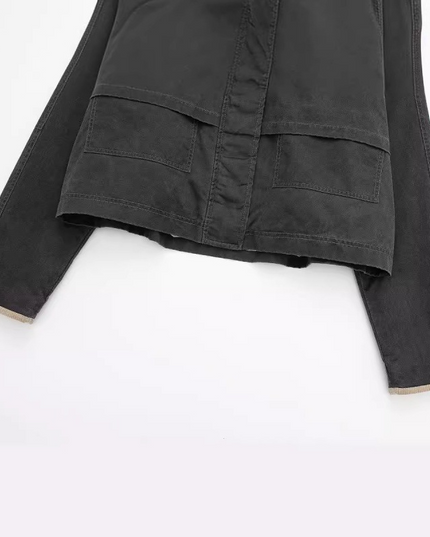 Warme casual jas met polokraag
