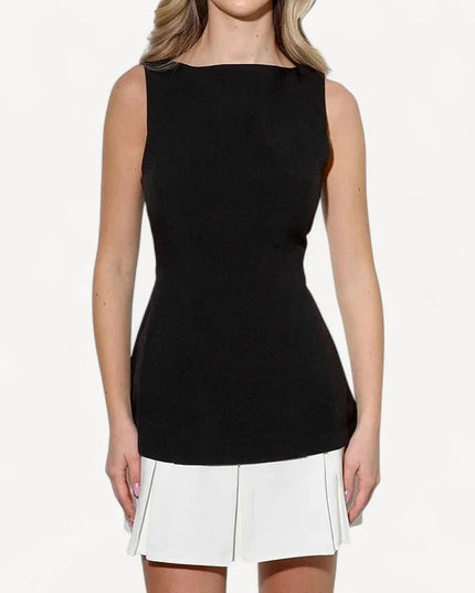 Clayre zwart-wit contrast mini-jurk