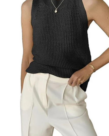 Gebreid, uitgehold, effen tanktopje