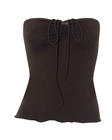 Slanke top met kanten detail