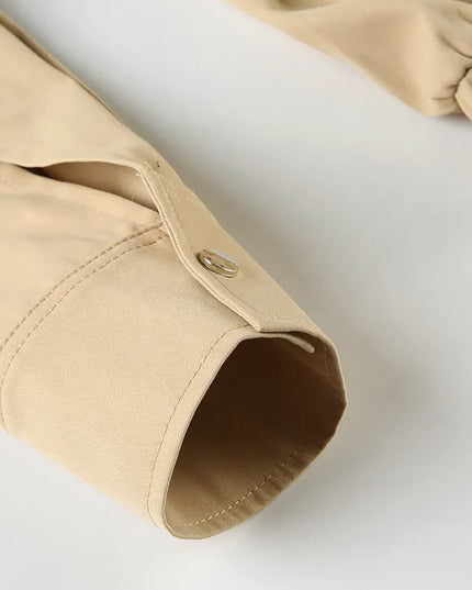 Kaki kort jasje met polokraag