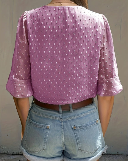Losse blouse met lage mouwen