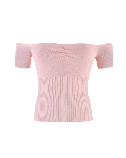 Slim fit top met schouderontbloot ontwerp