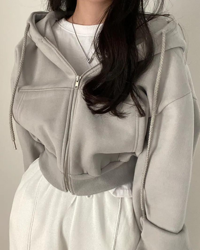 Klassieke comfortabele hoodie met rits