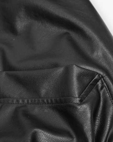 Leren jas met retro capuchon