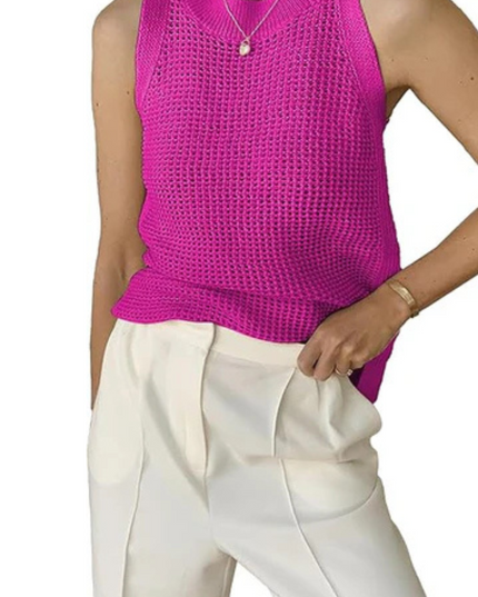 Gebreid, uitgehold, effen tanktopje
