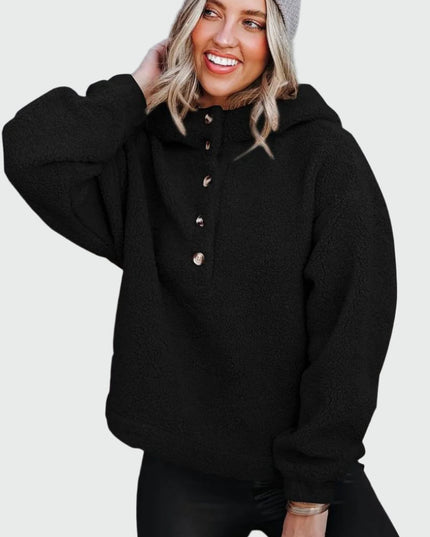 Zachte hoodie met knopen