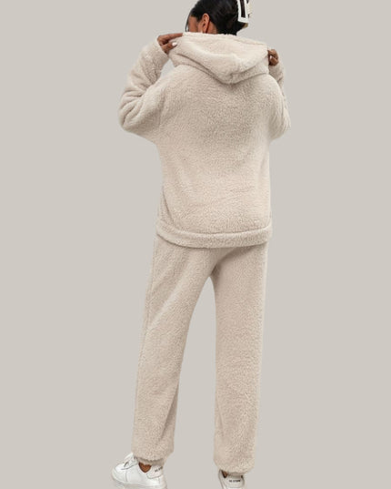 Set van teddytops met capuchon en broek