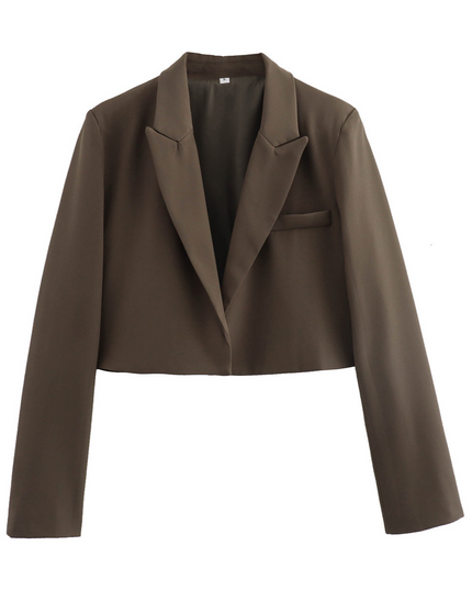 Korte elegante jas met open voorkant