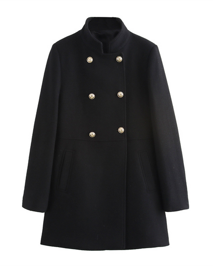 Elegante jas met dubbele stiksels