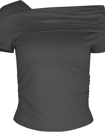 Arriela crop top met één schouder