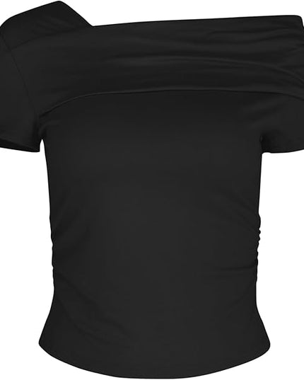 Arriela crop top met één schouder