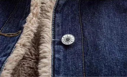 Gewatteerd denim vest van lamswol