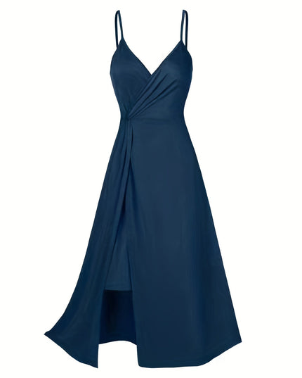 Elegante jurk met gedraaide spaghettibandjes