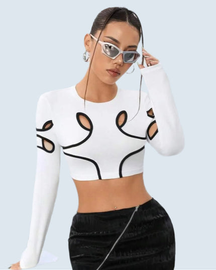 Wit T-shirt met holle naden