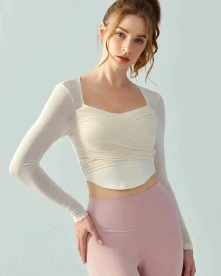 Twisted sport T-shirt met lange mouwen