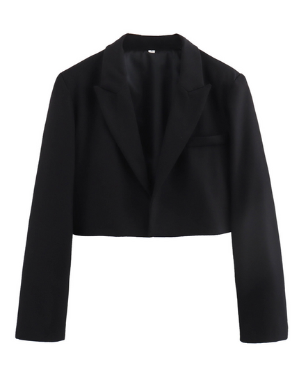 Korte elegante jas met open voorkant