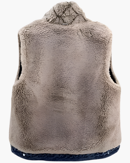 Gewatteerd denim vest van lamswol